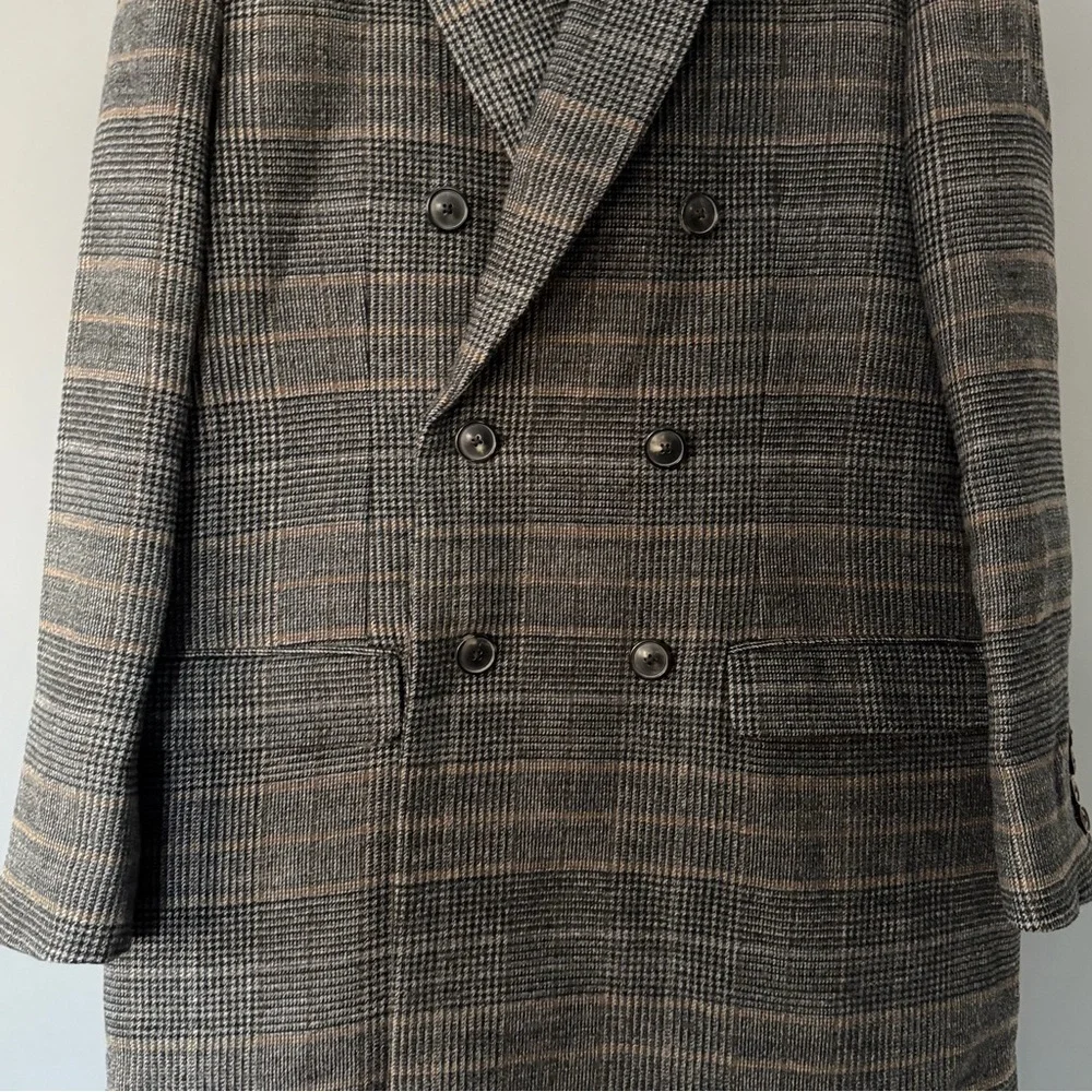 Banana Republic Heritage Collection Double-Breasted Plaid Coat